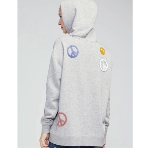 Wildfox Peace Love Road Trip Oversized Hoodie Heather Grey Small - Picture 4 of 12